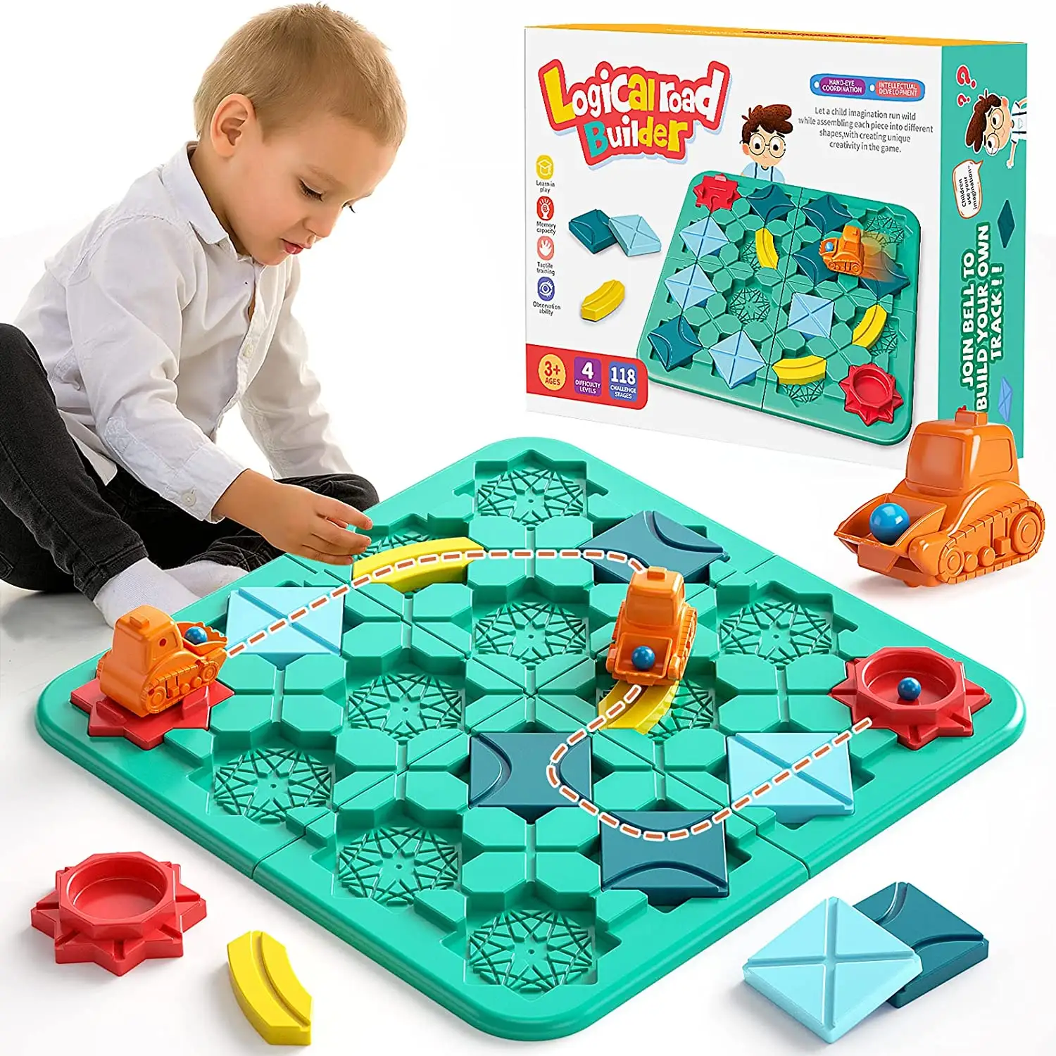 2024 Brinquedos para crianças Brinquedos Educativos Lógico Road Builder Maze Game Stem Board Game Road Building Game