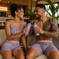 Caleçons et Boxers Homme Personnalisés avec Logo Lavender Love Imprimé, Doux, Respirants, Anti-Frottement, à Jambes Longues