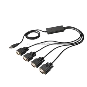 USB 2.0 to Quad 4 Way/Port Serial RS-232 RS232 Convertor Adapter Cable