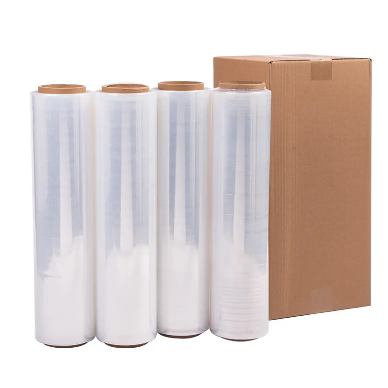 Reasonable price self adhesive 20 x 5000' lldpe stretch film roll automatic stretch plastic film carton wrapping