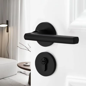 Silent Closing Deadbolt Room Door Aluminum Metal Lever <b>Handle</b> Indoors for Office Panel Mechanical Keys <b>Handle</b> <b>Lock</b> Set - Product Image 6