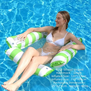 Hamaca Flotante Inflable a Rayas de Color Personalizado OEM de Fábrica, Balsa Flotante Portátil para Piscina, Venta al por Mayor para el Verano - Product Image 1