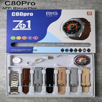 Reloj Inteligente Deportivo C80Pro 7 en 1 con Pantalla TFT, Carga Inalámbrica, Resistente al Agua, para Llamadas, Monitoreo de Salud y Frecuencia Cardíaca