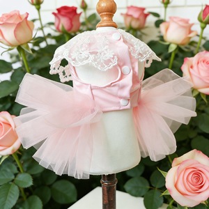 Falda de tul rosa para perro, vestido estilo princesa, tutú de encaje de hadas, atuendo para mascotas, para las cuatro estaciones - Product Image 3