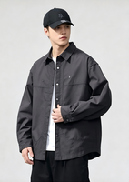 Nouvelle Collection Printemps/Automne 2026 – Blouson Bomber Homme Tendance à Boutonnage Simple, Coupe Ample, Style Chemise de Travail avec Revers