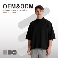 T-shirt pour homme, marque de mode, col rond, manches raglan, coton lourd 300g, style hip-hop américain, coupe ample et carrée, grande taille