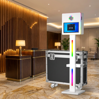 Cabina de Fotos Portátil Compatible con Impresora, Pantalla Táctil de 15.6 Pulgadas, Carcasa para Cabina de Fotos DSLR para Fiestas y Selfies