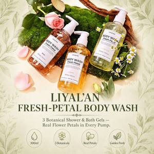 Gel Douche Pétales de Fleurs 300ml Rose Jasmin Camomille Nettoyant Doux Hydratant Éclat Lissant OEM - Product Image 2