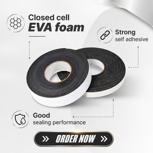 Nastro Adesivo in Schiuma EVA Nero Kuliwei, Nastro Isolante Antiurto per Riempimento Fessure di Porte e Finestre, Anticollisione - Product Image 1