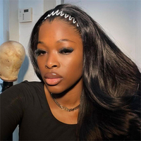Perruque Lace Front sans colle 13x6 en cheveux humains bruts vietnamiens, vierges, cuticules alignées, ultra-lisses, pour femme noire
