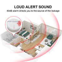 Tuya Smart IP66 Detektor Sensor Kebocoran Air Portabel Tahan Air ABS Sensor Gerak PIR Alarm Suara Kontrol Aplikasi 2 Baterai AAA