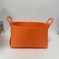 Panier de rangement rectangulaire pliable en feutre non tissé, durable et écologique, avec poignée, pour vêtements et linge, en boîte, promotionnel