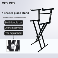 Q-2XA Factory Direct Wholesale Folding Heavy Duty Double 61Keys Piano Keyboard Stand for Stage Shows