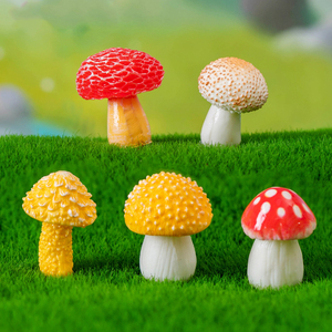 Mini Figuras de Resina de Hongos Coloridos, Miniaturas de Dibujos Animados, Adornos de Plantas de Musgo para Decoración de Paisajes, Accesorios de Bricolaje - Product Image 4