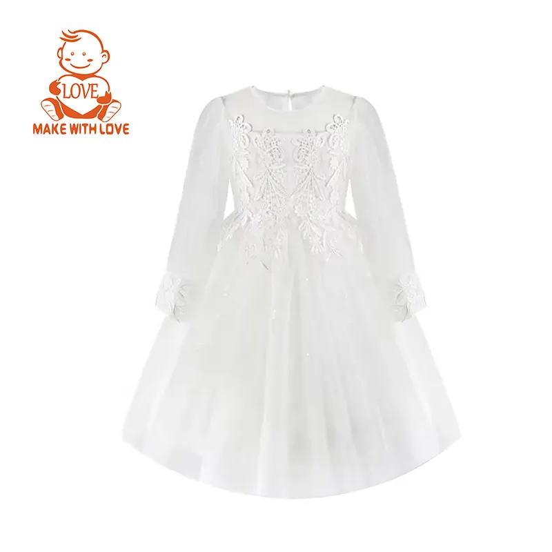 Beibei Happy 2023 праздничное платье для маленьких девочек с длинным рукавом Элегантное свадебное шифоновое платье с лентой на заказ