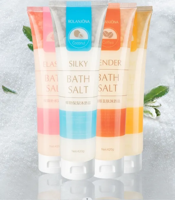 Custom Private Label Herbal Tendering Coffee Bath Salt Skin Care Cream for Body Removes Dead Skin Cells for Adults Salt Bath