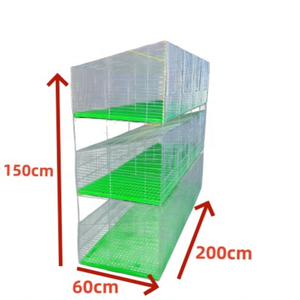 Cage à lapins empilable à 12 trous avec plateau coulissant facile à nettoyer, pour élevage commercial - Product Image 1