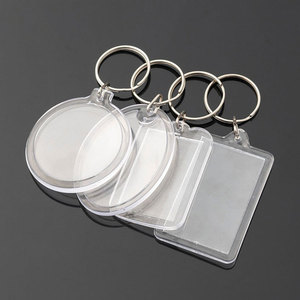 Cadre photo avec logo imprimé numérique clair personnalisé bon marché porte-clés en plastique porte-clés photo en acrylique à insertion transparente vierge - Product Image 1