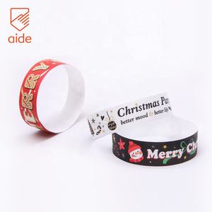 Herstellerfabrik Bunte Papier-Weihnachtsfest-Party-Armbänder Tyvek-Armbänder Event-Armbänder mit Logo nach Maß - Product Image 3