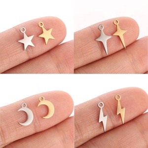 Mini estrella Luna Starlight estrellas dijes de acero inoxidable 18K oro PVD plateado colgantes collar pulsera pendientes suministros de joyería - Product Image 1