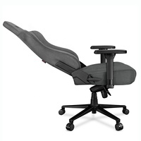 Fauteuil de jeu avec cadre entièrement métallique en alliage d'aluminium gris, accoudoirs 4D, roues en caoutchouc silencieuses, massage, trône de jeu pour maître des jeux