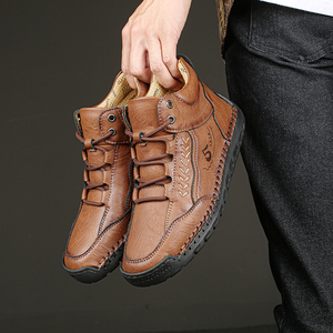 Chaussures de sport décontractées pour hommes en cuir microfibre transfrontalière, grande taille, avec doublure en cachemire, douces et confortables - Product Image 1