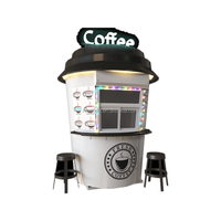 Kiosque de café extérieur moderne en contreplaqué en forme de tasse à café, comptoir de bar, chariot à café mobile, taille personnalisée, à vendre