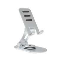 Vente en gros 360 °   Support de téléphone et tablette rotatif en aluminium, support pliable et réglable pour ordinateur portable, support de bureau personnalisé avec logo
