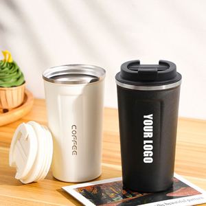 Mug de voyage isotherme personnalisé avec logo, 12 oz et 17 oz, anti-fuite, en acier inoxydable, réutilisable, avec couvercle - Product Image 1