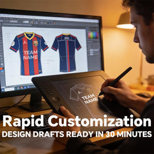 Hoge Kwaliteit Custom Sponsor Logo Voetbal Jersey Voetbalshirts Service Geautomatiseerde Snijsets Voetbal Kits Ademend - Product Image 2