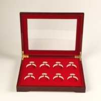 Boîte de rangement pour montres de poche en bois brillant avec doublure en velours, couvercle en acrylique, charnière métallique, logo personnalisé pour collection de montres, présentoir cadeau