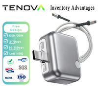 Kabel Pengisian Cepat USB-C 140W Tenova Factory Fast Delivery, Konduktor Tembaga Murni, Layar LED, PVC/Nylon untuk Ponsel dan Mobil