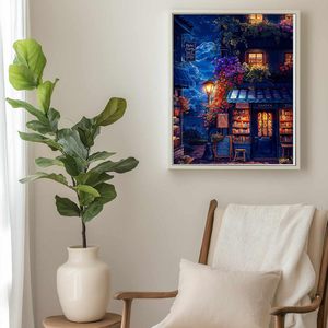 Kit <span class=keywords><strong>di</strong></span> Pittura su Tela Acrilica Fai-da-Te per Adulti SONGWOO Street Bookstore, Regalo per Decorazione Murale, 40X50 CM, Set <span class=keywords><strong>di</strong></span> Pittura a Numeri - Product Image 3