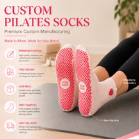 Chaussettes de yoga pour femmes personnalisées, mi-mollet, antidérapantes, à séchage rapide, respirantes, avec revers, pour la danse sur sol et le fitness en intérieur