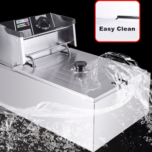 <span class=keywords><strong>Friteuse</strong></span> électrique commerciale à deux cuves, <span class=keywords><strong>double</strong></span> panier, en acier inoxydable, 9000W, pour poulet et frites, 8l+8l, température réglable - Product Image 6