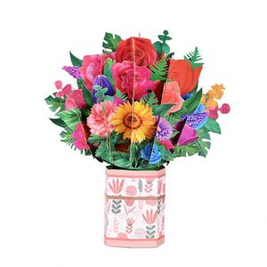 Ventes chaudes - Bouquet de fleurs 3D en papier avec carte de vœux - Product Image 2
