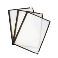 Protège-menu de restaurant en PVC transparent économique, 2 pages, format livre à 4 vues, 8,5 x 11 pouces, modèle Yimi-112601