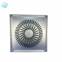 Diffuseur tourbillonnant en acier inoxydable 500mm*500mm, grille d'aération carrée à vortex pour salle blanche et système CVC hospitalier