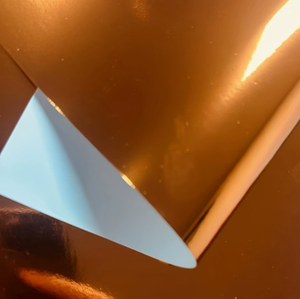 Glossy <b>Orange</b> Mirror Reflective Coated <b>Paper</b> Sheet Aluminized Holographic Foil Mirror <b>Paper</b> For Bouquet Gift Packaging - Product Image 2