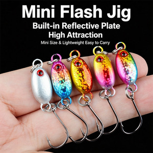 3g 5g Micro Mini Jig en métal avec paillettes brillantes, yeux sanglants 3D, type cuillère, Vibe Jigging, leurre bionique coulant, hameçon simple - Product Image 3