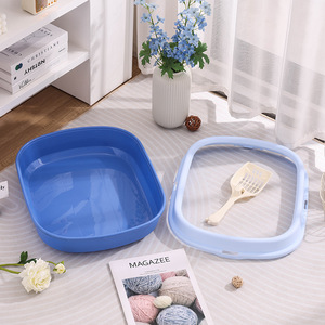 กระบะทรายแมวแบบกึ่งปิด 40.4x33.6x10.9 ซม. พร้อมที่ตัก สำหรับแมวและสุนัข รูปทรงสี่เหลี่ยมผืนผ้า วัสดุ PP - Product Image 3