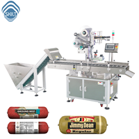 Machine d'étiquetage automatique de saucisses à grande vitesse SKILT, équipée d'un élévateur et d'un servomoteur, machine d'étiquetage horizontale