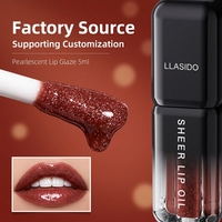 Gloss à lèvres liquide minéral transparent vegan à paillettes, haute pigmentation, longue tenue, hydratant, waterproof, avec logo personnalisé et marque privée