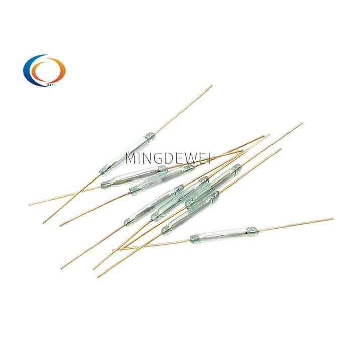 Reed Switches 40 Pack - MKA-14103 Green Glass Tube Magnetic Switches 2x14mm - Normally Open Magnetic Induction Switches