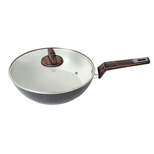 Ustensiles de cuisine en aluminium, appareils de cuisine, wok en céramique sain, marmite à soupe antiadhésive, ensemble de 13 ustensiles de cuisine, couvercle en verre, base multicouche - Product Image 2