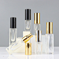 Bouteilles de pulvérisation de parfum en verre carrées rechargeables rectangulaires transparentes de luxe vides mini 3ml 5ml 10ml 20ml 30ml 100ml