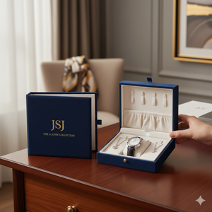 Petite boîte à bijoux en papier portable pour les voyages, organiseur de bijoux, boîte cadeau avec fermeture magnétique - Product Image 4