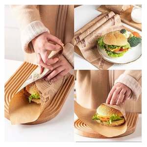 กระดาษห่อเบอร์เกอร์เคลือบกันไขมัน พิมพ์โลโก้และขนาดตามสั่ง เกรดอาหาร ทำจากกระดาษคราฟท์ - Product Image 6