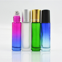 Flacon roll-on en verre opaque coloré de 10 ml avec bouchon à vis – Bouteille rechargeable mate épaissie pour cosmétiques, parfums et huiles essentielles