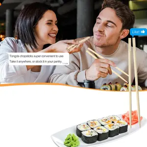 Kunden spezifische bedruckte Zwillinge Bambus Essstäbchen Sushi Bar Essstäbchen Einweg Bambus Essstäbchen mit individueller Verpackung